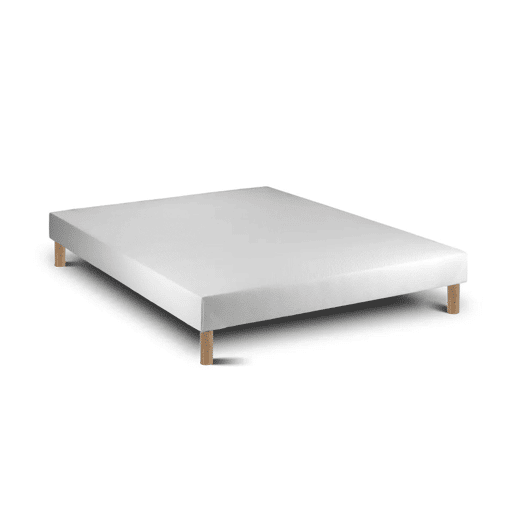 Conjunto Viscoflex Ortopédico e Sommier 200 x 160 cm u2014 Colchão 22 cm, sommier monobloco com pés de madeira 15 cm, altura total 52 cm.