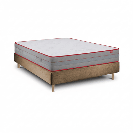 Conjunto Luxury com Sommier 20 cm Tribu Taupe, 200 x 105 cm u2014 Altura total 62 cm.