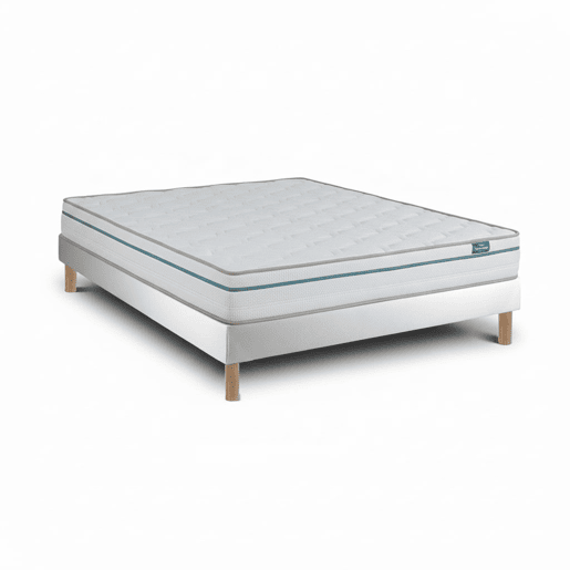 Leafsleep Conjunto Cloud One e Sommier 15 cm Branco, 190 x 105 cm, Altura aprox. 51 cm.