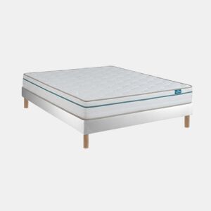 Leafsleep Conjunto Cloud One e Sommier 15 cm Branco, 190 x 105 cm, Altura aprox. 51 cm.