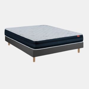 Conjunto Viscoflex Ortopédico 22 cm e sommier com pés de madeira 15 cm, 190 x 105 cm, altura total 52 cm.