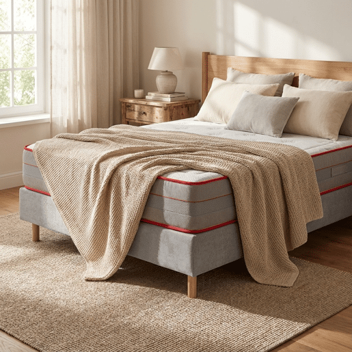 Conjunto Luxury com Sommier 20 cm Tribu Cement, 200 x 120 cm, altura total 62 cm.