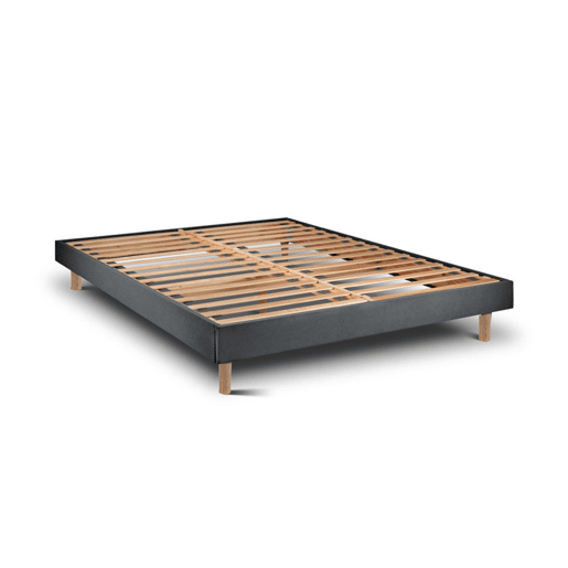Conjunto Cloud Cotton Leafsleep 200 x 80 cm u2014 Colchão 30 cm e sommier Milano Anthracite, altura total aprox. 60 cm.