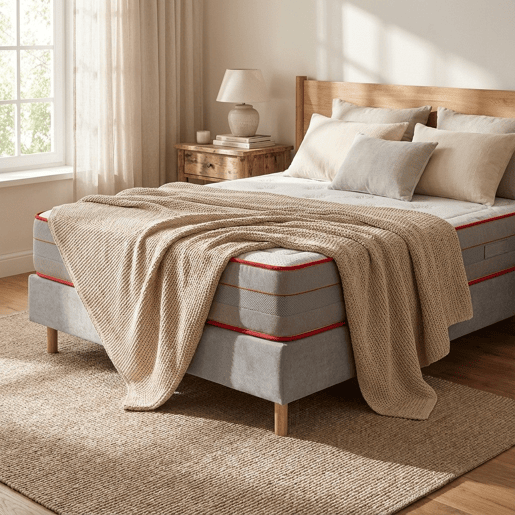 Conjunto Luxury com Sommier 20 cm Tribu Cement Tamanho 190 x 80 cm, Altura 62 cm.