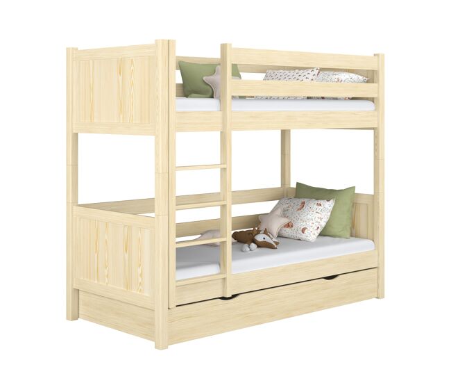 Litera de madera con cajón n02 pino incoloro