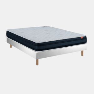 Conjunto Viscoflex ortopédico 22 cm com sommier monobloco e pés de madeira 15 cm, 200 x 105 cm, altura 52 cm.