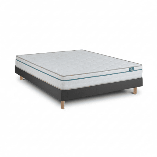 Leafsleep Conjunto Cloud One com Sommier 15 cm, 200 x 90 cm, altura total aprox. 51 cm, cor Madeira.
