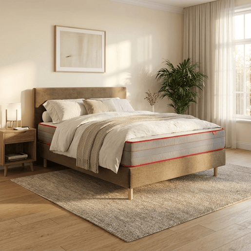 Conjunto Luxury e Sommier 20 cm Tribu Taupe Tamanho 200 x 160 cm Altura 62 cm.