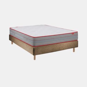 Conjunto Luxury e Sommier 20 cm Tribu Taupe, 200 x 90 cm, altura total 62 cm.