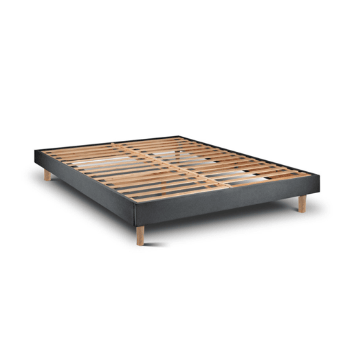 Conjunto Deluxe Ortopédico 200 x 200 cm, colchão molas ensacadas 27 cm, kit cama Milano Anthracite, altura total 57 cm.