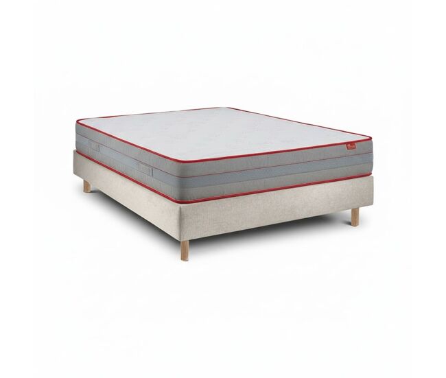 Conjunto luxury con sommier 20 cm tribu pearl, 200 x 150 cm, altura 62 cm.