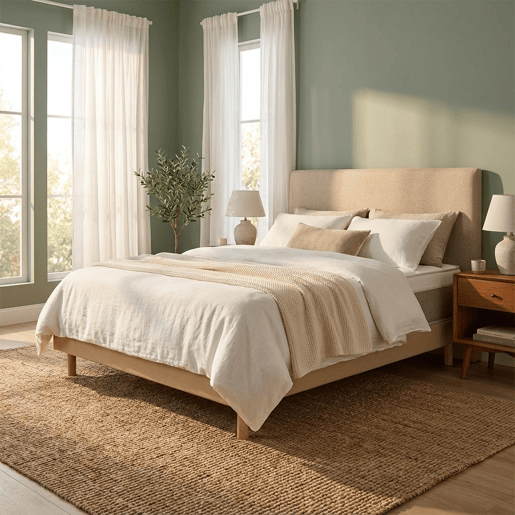 Conjunto Cloud Cotton com Sommier Kit Milano Taupe 190 x 90 cm u2014 colchão em algodão e viscoelástico, sommier em madeira certificada, altura 58 cm.