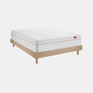 Conjunto Deluxe Ortopédico u2013 Colchão 27 cm molas ensacadas + kit de cama Milano Taupe 200 x 105 cm, altura total 57 cm.