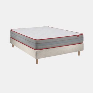 Conjunto Luxury Tribu Pearl com Sommier 20 cm, 190 x 80 cm, Altura 62 cm, Cinza.