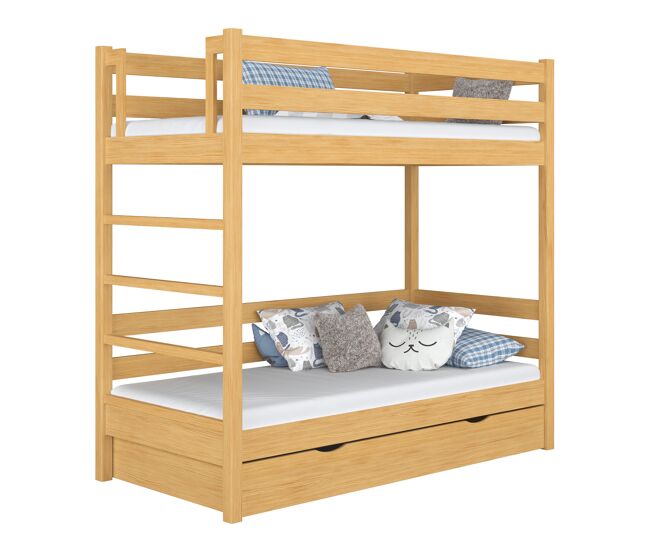 Litera de madera con cajón n03 pino natural