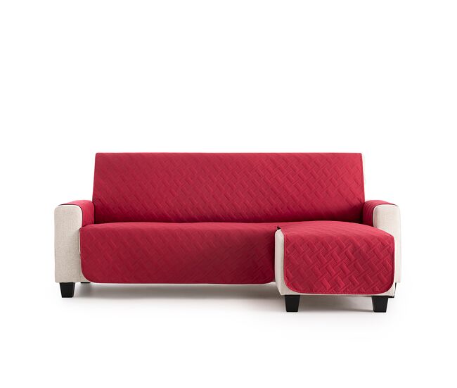 Cubre sofá para chaise longue dry acolchado y con protección total antilíquidos rojo (brazo derecho)
