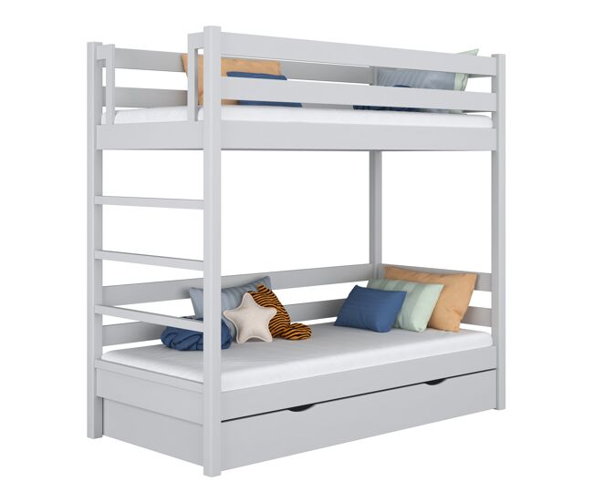 Litera de madera con cajón n03 gris