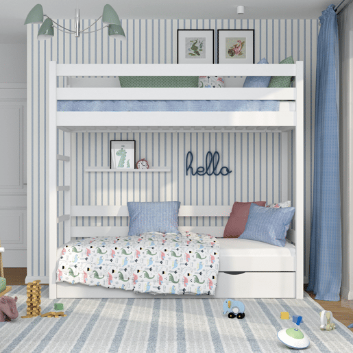Beliche de madeira com gaveta N03 branco