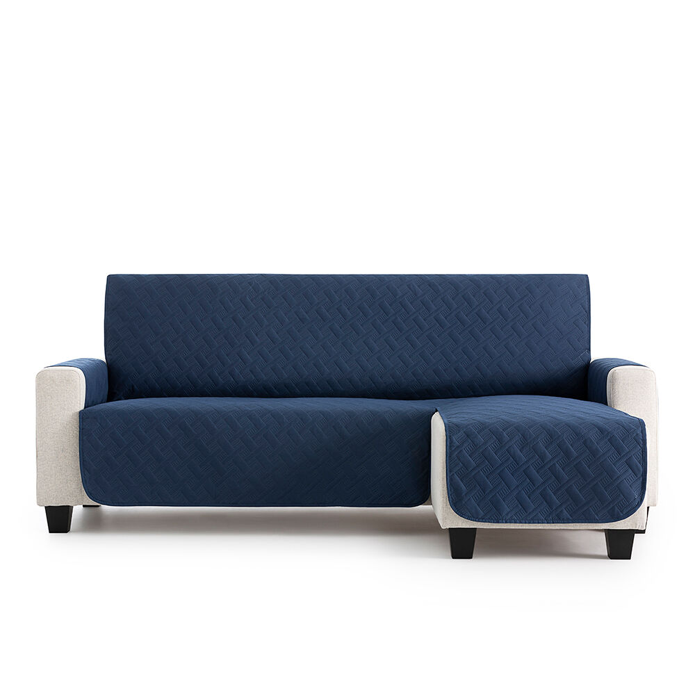 cubre sofa para chaise longue dry acolchado y con proteccion total antiliquidos azul brazo derecho