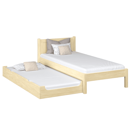 Cama individual com gaveta para colchão N02 pinho incolor