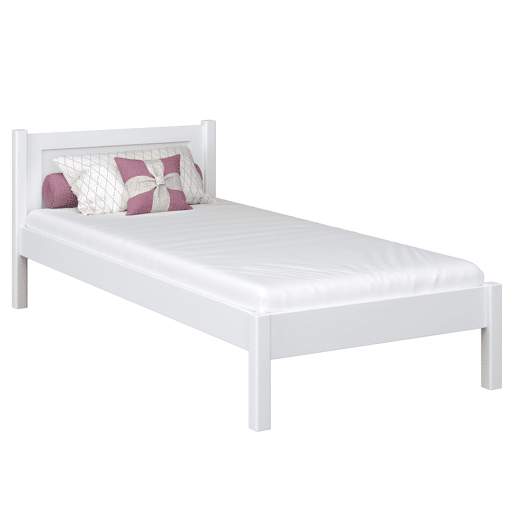 Cama individual de madeira N02 branco