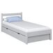 Cama individual de madera con cajón N01 80x200 Cama individual de madera con cajón N01 80x200 Blanco/ Gris
