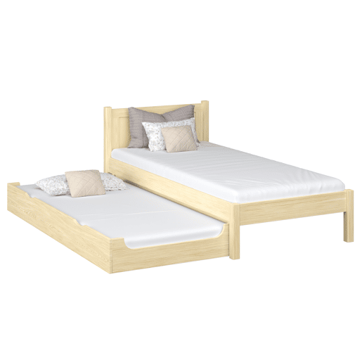 Cama individual com gaveta para colchão N02 pinho incolor