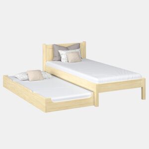 Cama individual com gaveta para colchão N02 pinho incolor