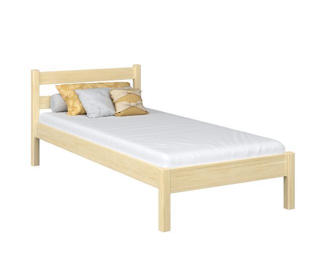 Cama individual de madera N01 pino incoloro