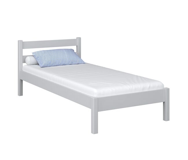 Cama individual de madera N01 gris