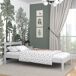 Cama individual de madera N01 120x200 Cama individual de madera N01 120x200 Blanco/ Gris