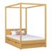 Cama individual de madera con dosel y cajón N02 120x190 Cama individual de madera con dosel y cajón N02 120x190 Pino