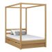 Cama individual de roble con dosel y cajón N01 80x190 Cama individual de roble con dosel y cajón N01 80x190 Roble