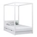 Cama individual de madera con dosel y cajón N02 120x200 Cama individual de madera con dosel y cajón N02 120x200 Blanco/ Gris
