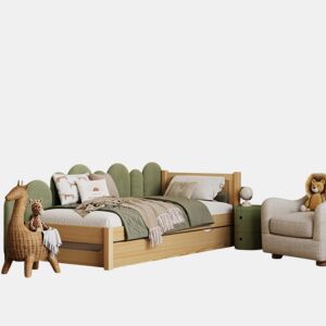 Cama individual com gaveta para colchão N02 pinho natural