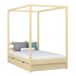 Cama individual de madera con dosel y cajón N01 90x180 Cama individual de madera con dosel y cajón N01 90x180 Pino