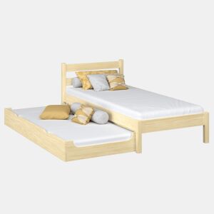 Cama individual de madeira com gaveta para colchão N01 pinho incolor