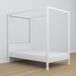 Cama individual de madera con dosel N02 80x190 Cama individual de madera con dosel N02 80x190 Blanco/ Gris