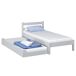 Cama individual de madera con cajón para colchón N01 80x190 Cama individual de madera con cajón para colchón N01 80x190 Blanco/ Gris