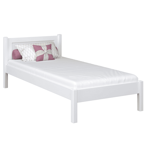 Cama individual de madeira N02 branco Cama individual de madeira N02 branco
