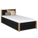 Cama individual de madera con cajón N02 80x190 Cama individual de madera con cajón N02 80x190 Negro
