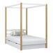 Cama individual de madera con dosel y cajón N01 120x180 Cama individual de madera con dosel y cajón N01 120x180 Madera