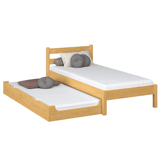 Cama individual de madeira com gaveta para colchão N01 pinho natural