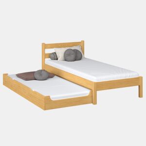 Cama individual de madeira com gaveta para colchão N01 pinho natural