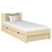 Cama individual de madera con cajón N02 80x190 Cama individual de madera con cajón N02 80x190 Pino