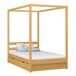 Cama individual de madera con dosel y cajón N01 120x180 Cama individual de madera con dosel y cajón N01 120x180 Pino