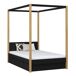 Cama individual de madera con dosel y cajón N02 90x200 Cama individual de madera con dosel y cajón N02 90x200 Negro