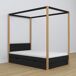 Cama individual de madera con dosel y cajón N02 90x200 Cama individual de madera con dosel y cajón N02 90x200 Negro