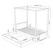 Cama individual de madera con dosel y cajón N02 120x190 Cama individual de madera con dosel y cajón N02 120x190 Madera