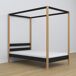 Cama individual de madera con dosel N01 100x180 Cama individual de madera con dosel N01 100x180 Negro